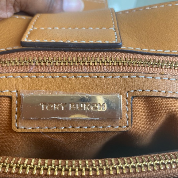 Tory Burch Tan & Brown Leather Canvas Bag - Picture 9 of 14